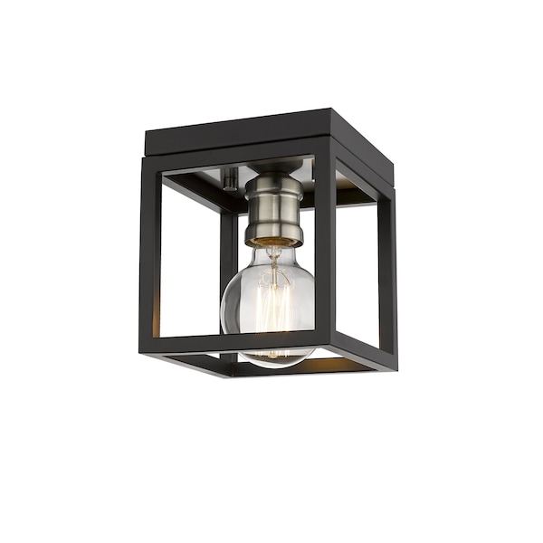 Z-Lite Kube 1 Light Flush Mount, Matte Black 480F1-MB-BN - main